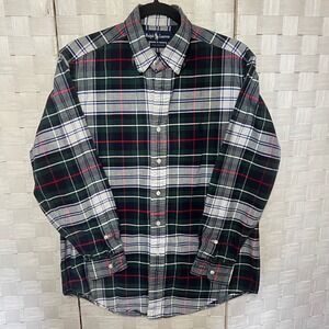 Ralph Lauren Classic Cotton Plaid Button Down‎ Long Sleeve Shirt Pony Logo Sz 90